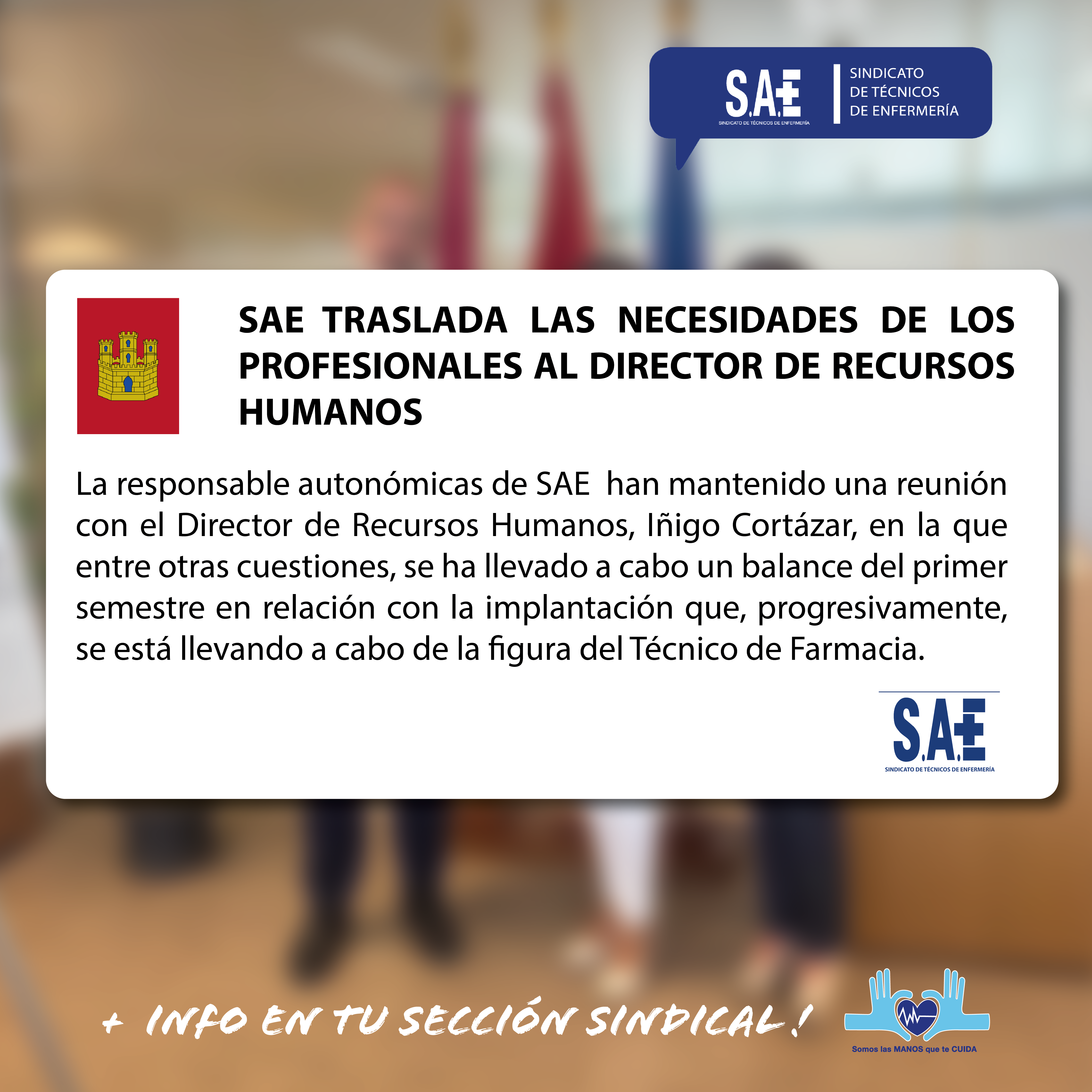 SAE TRASLADA LAS NECESIDADES DE LOS PROFESIONALES AL DIRECTOR DE RECURSOS HUMANOS